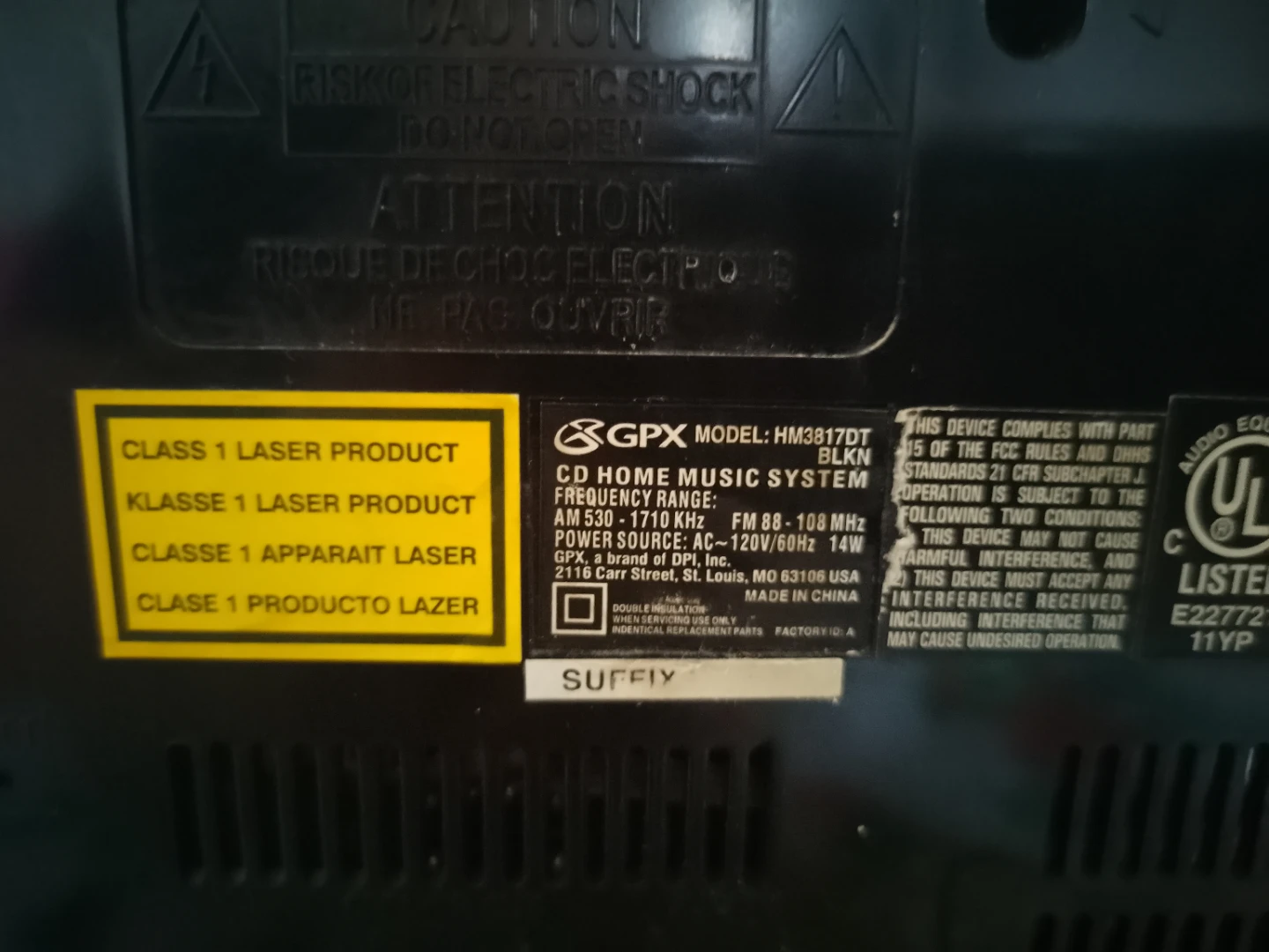 GPX HM3817DT CD Home Music System - photo 2