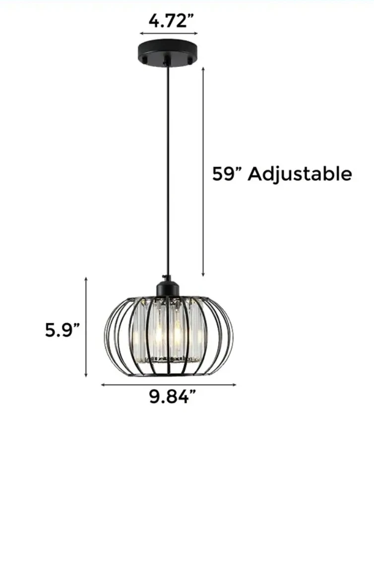 Modern Black Cage Pendant Light New - photo 3