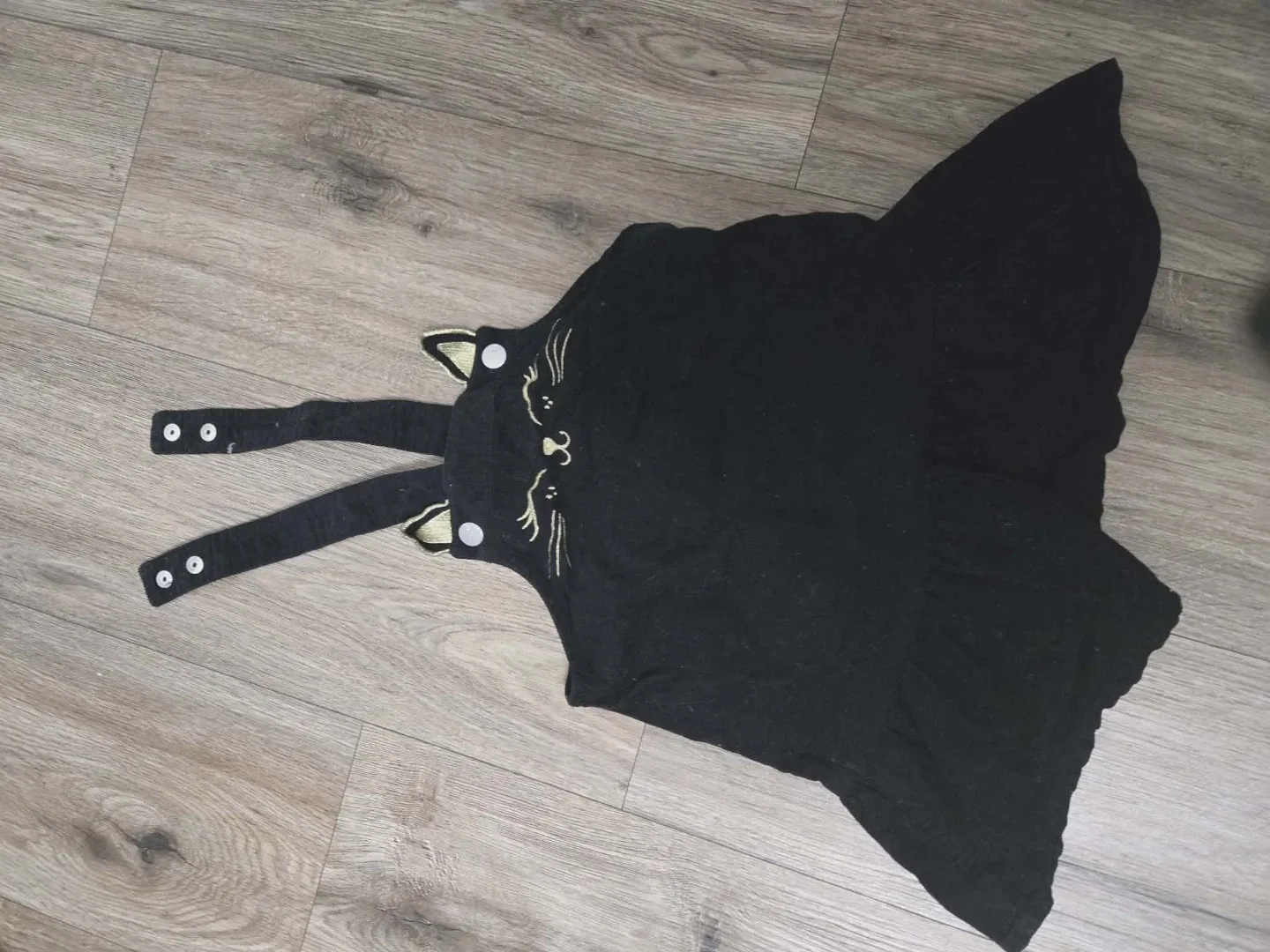 Black Cat Embroidered Dress #cleanout