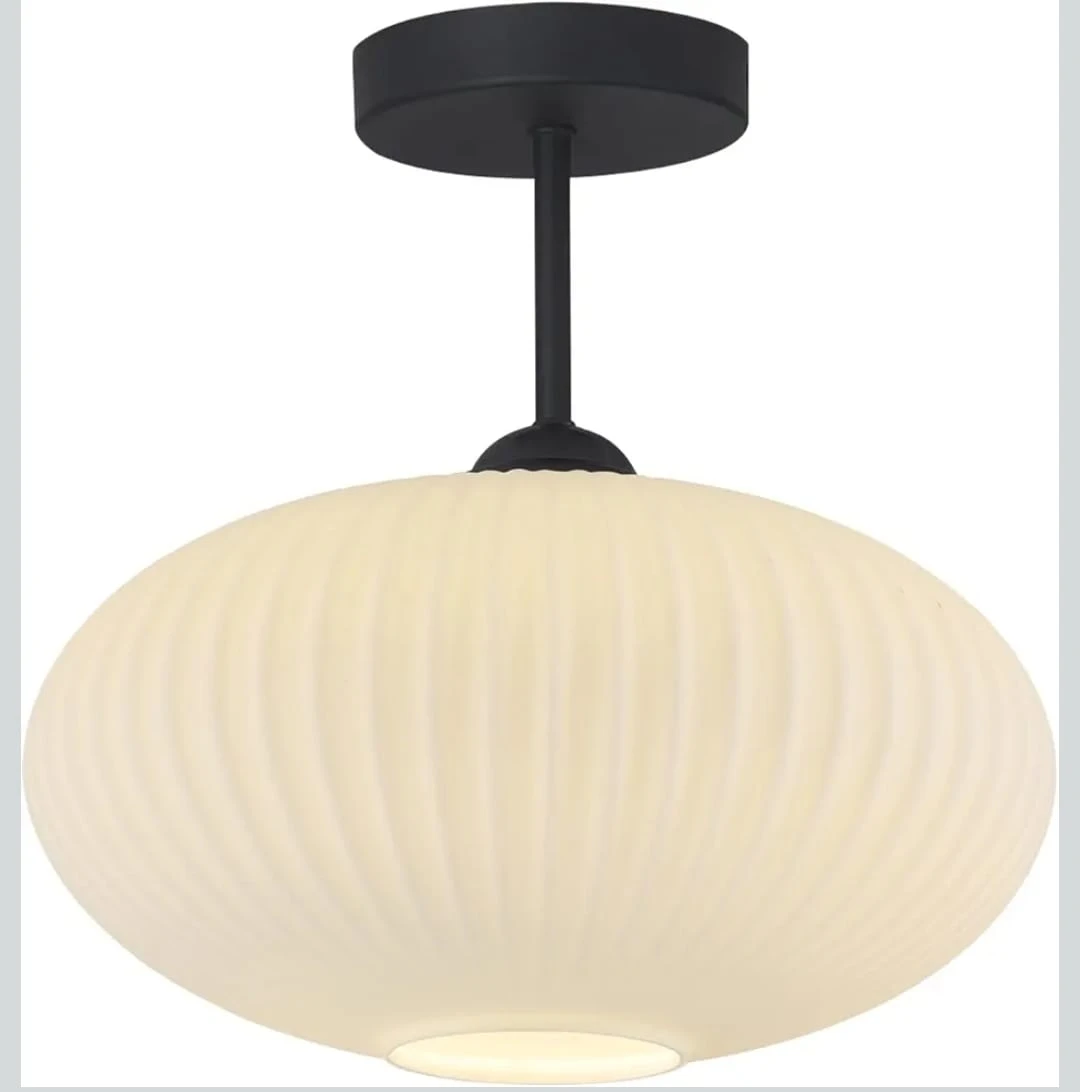 Ribbed Glass Shade Ceiling Light