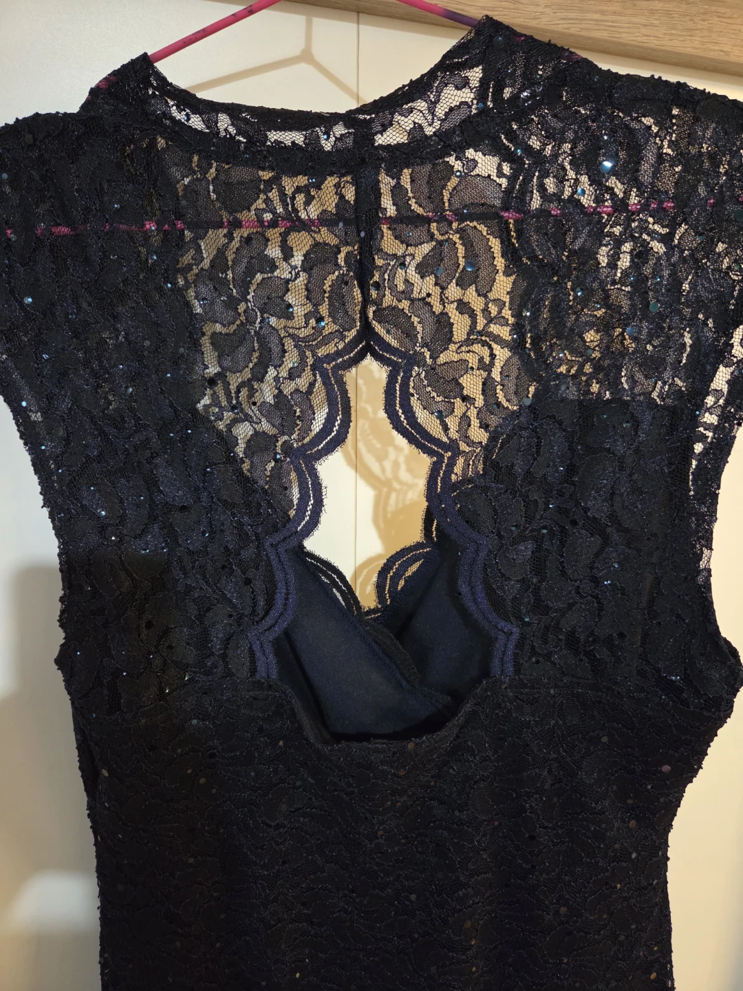 Lace Cocktail Dress - Navy Blue - photo 5