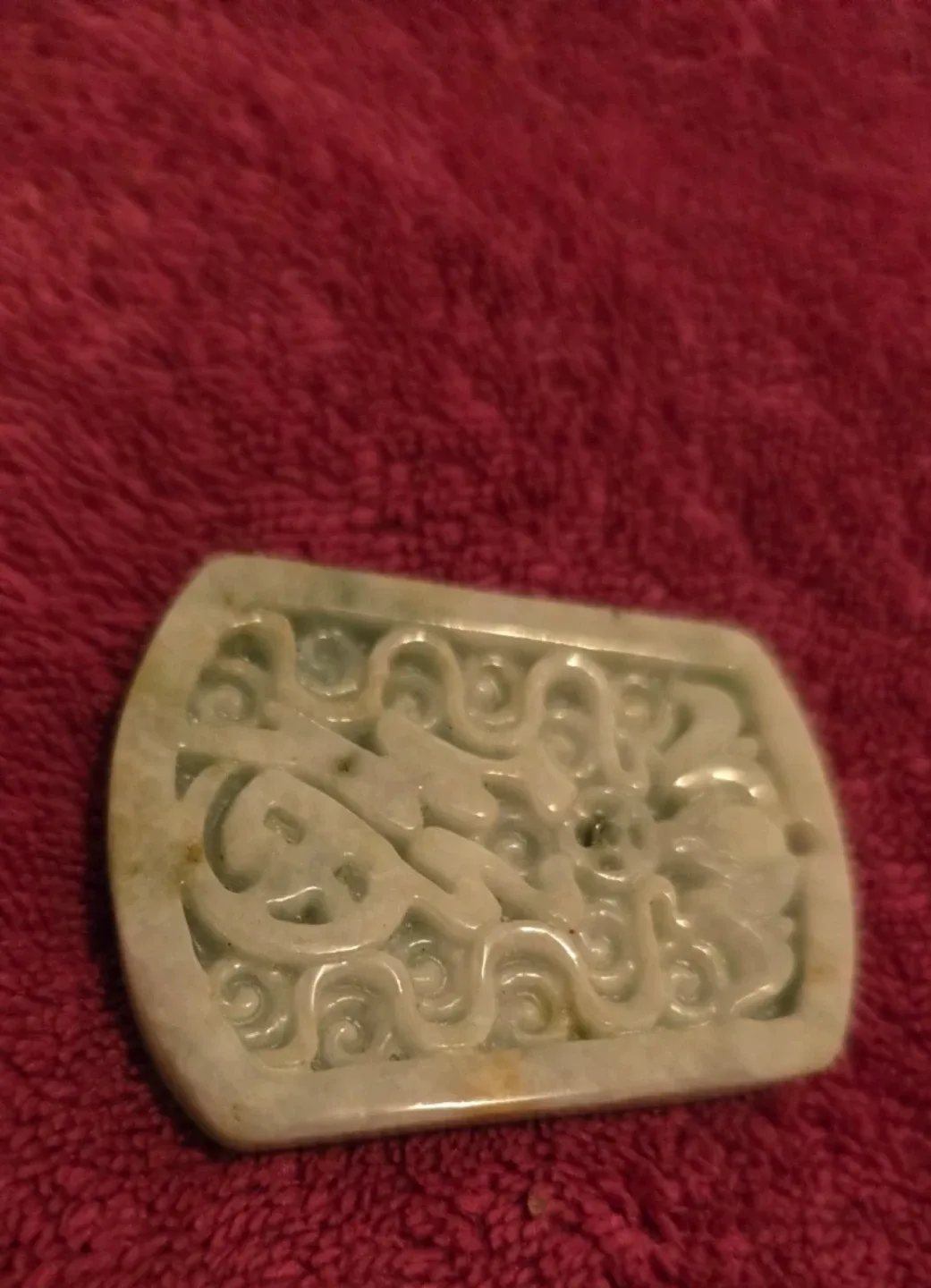 CARVED Jade Pendant Good Fortune. Prosperity. #Cleanout image indicator(2)