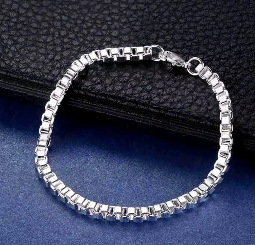 925 Silver Box Chain Bracelet - photo 3