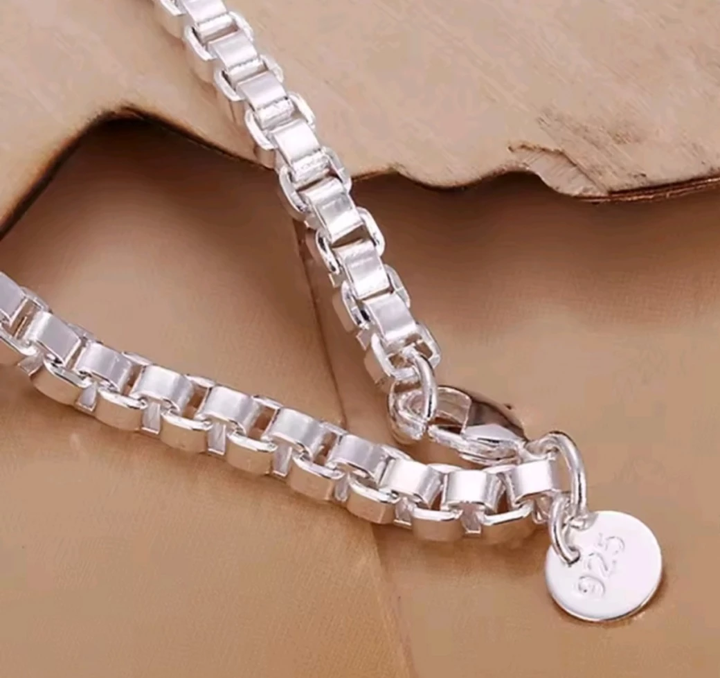 925 Silver Box Chain Bracelet - photo 4
