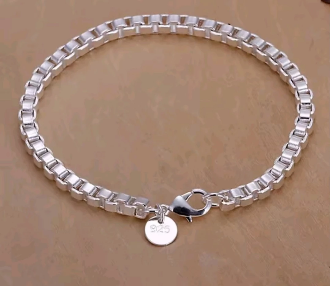 925 Silver Box Chain Bracelet - photo 5