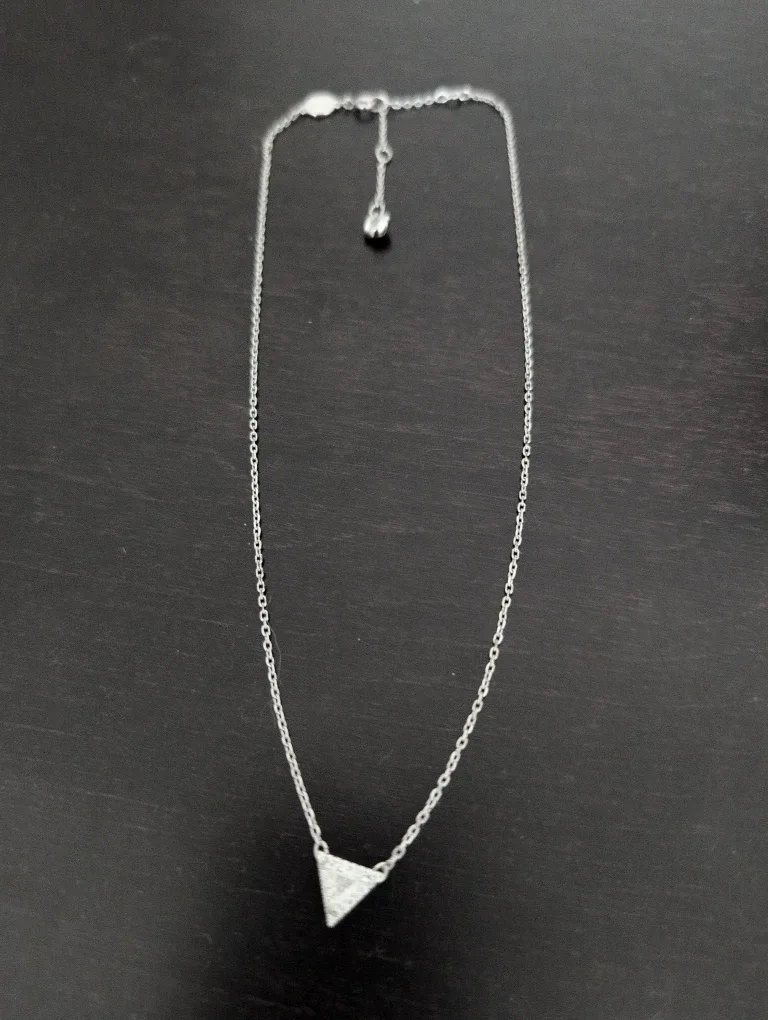 Swarovski Silver Triangle Pendant Necklace image indicator(2)