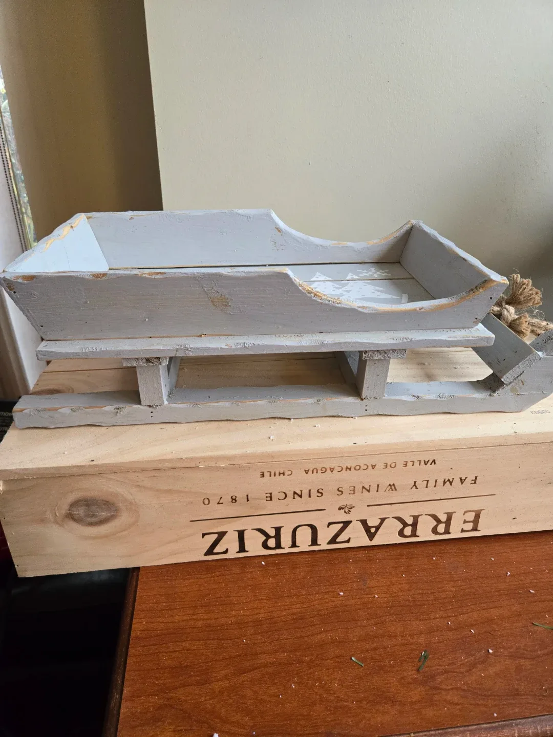 Decorative Wooden Sleigh - Winter Wonderland