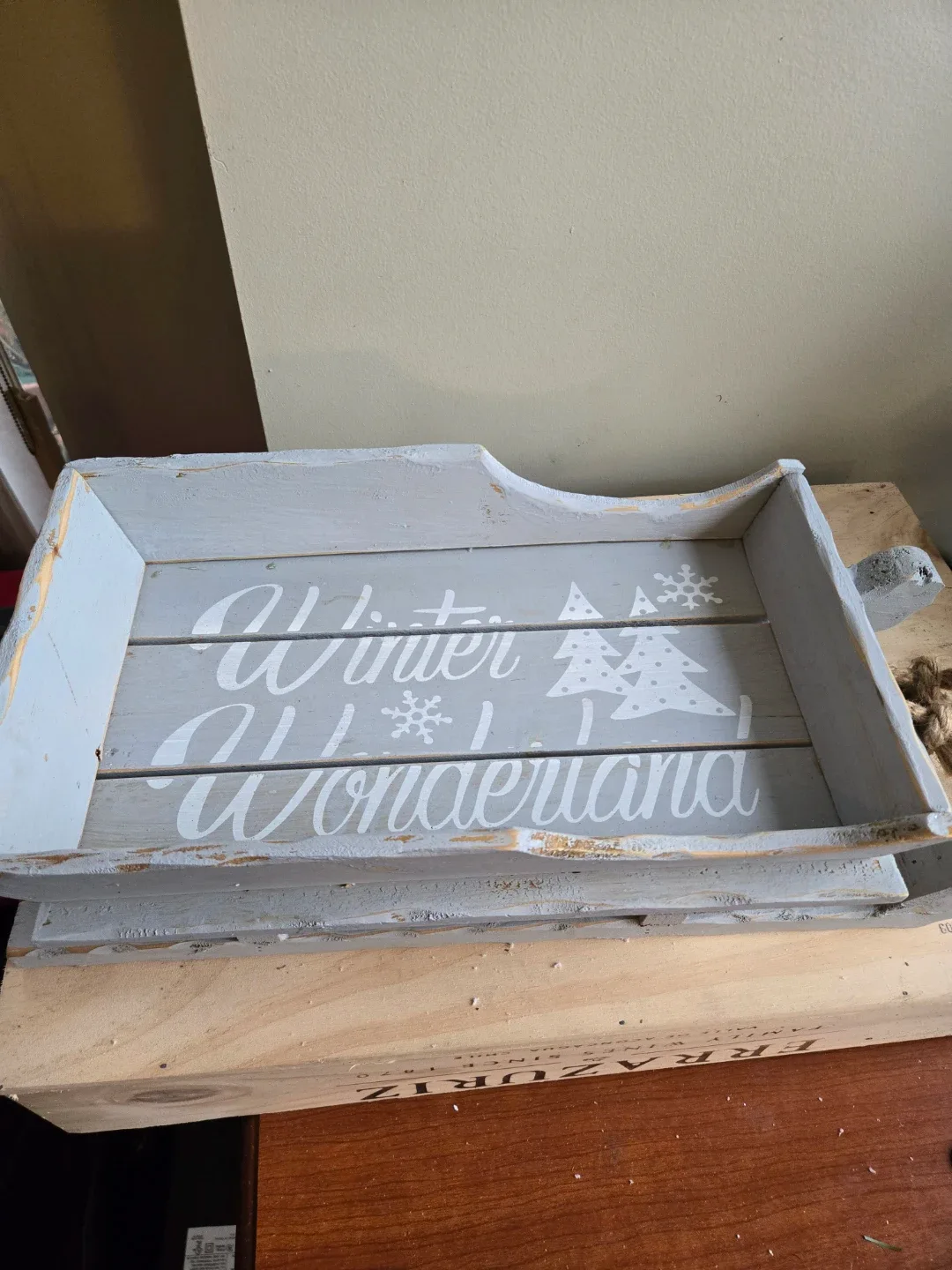 Decorative Wooden Sleigh - Winter Wonderland image indicator(2)