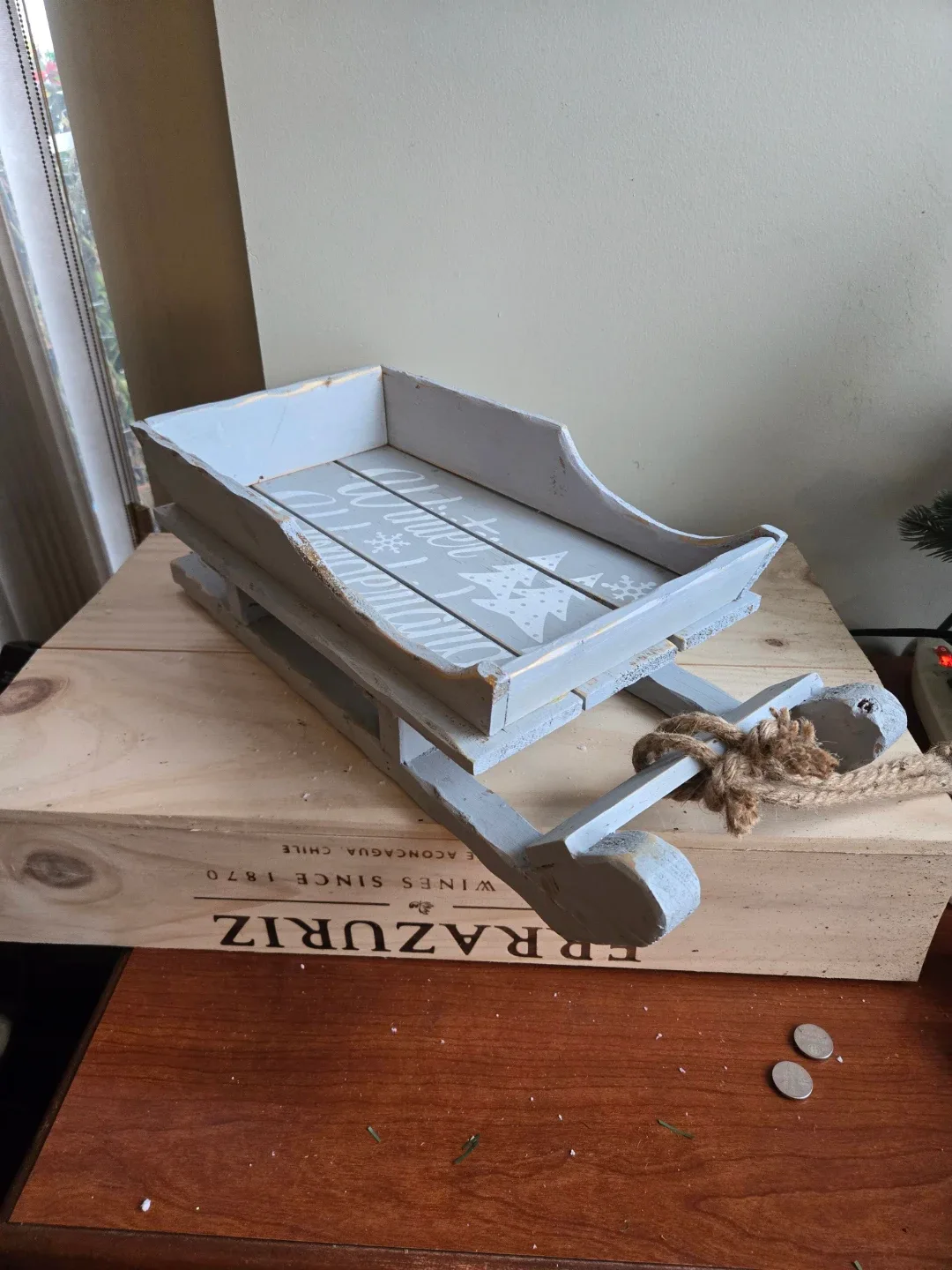 Decorative Wooden Sleigh - Winter Wonderland image indicator(3)