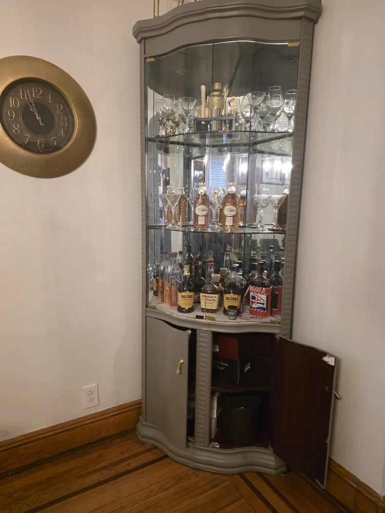 Corner Bar Cabinet - Gray - photo 2