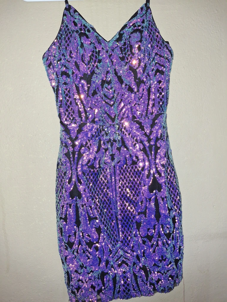 Sequin Mini Dress - Purple