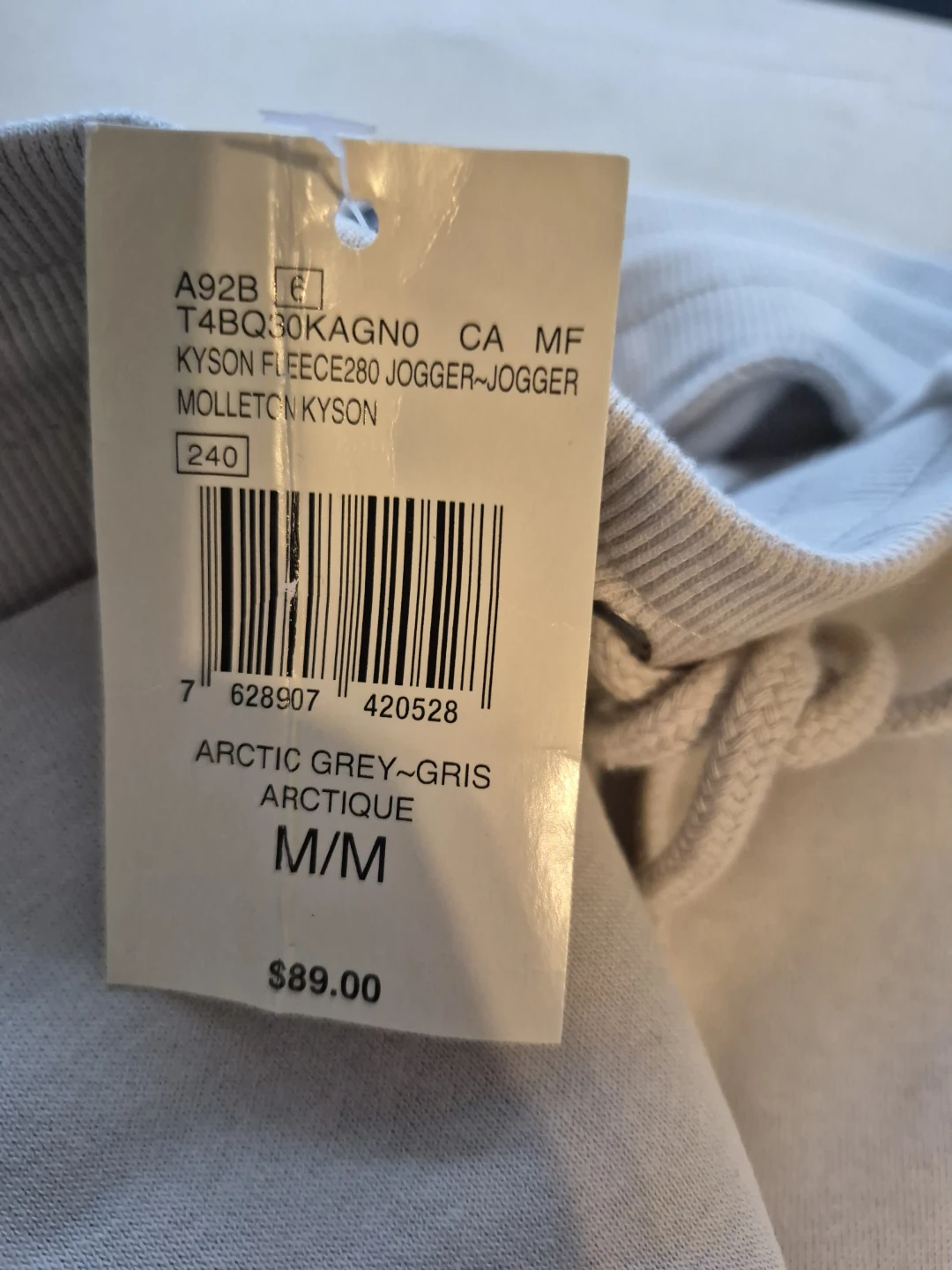 Guess Kyron Fleece Jogger - Arctic Grey, Size M - photo 2