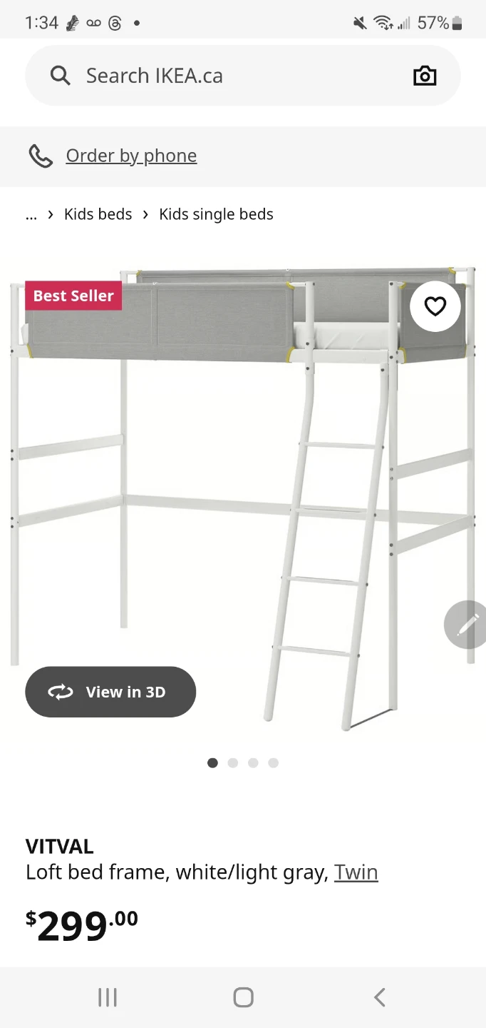**Free** IKEA VITVAL Loft Bed Frame + Matress
