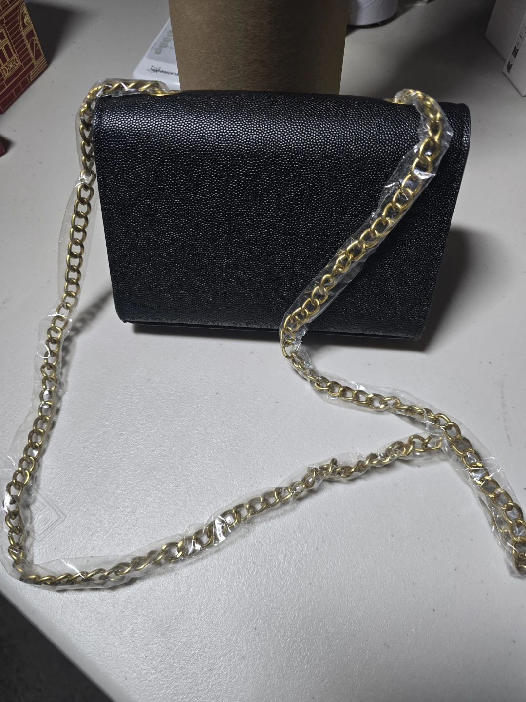 New  Black Leather Chain Bag - photo 2