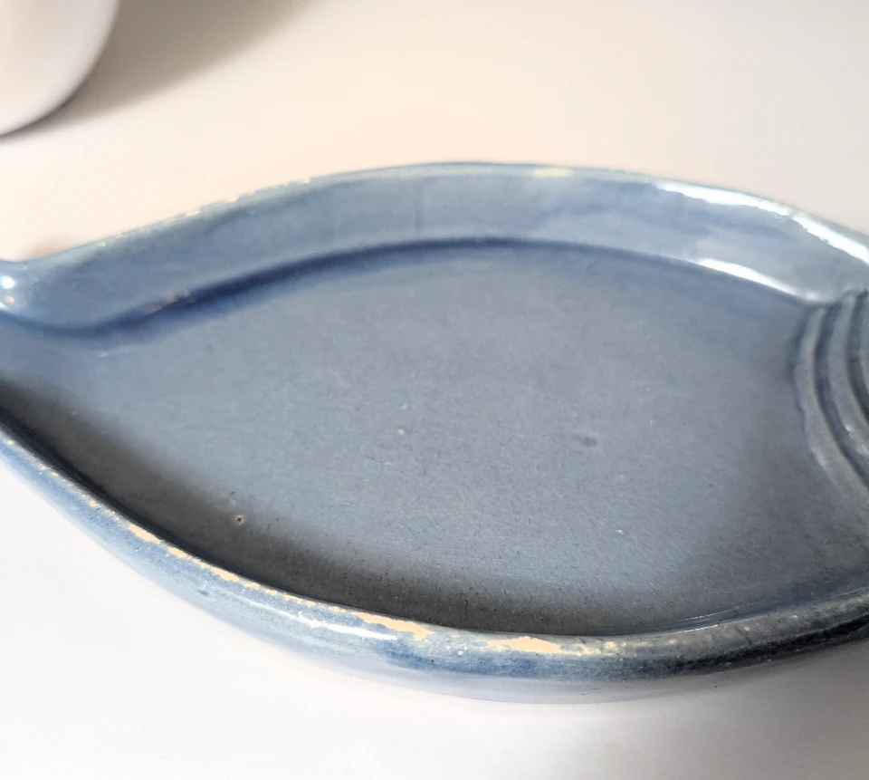 Blue Ceramic Fish Shaped Serving Dish - photo 2
