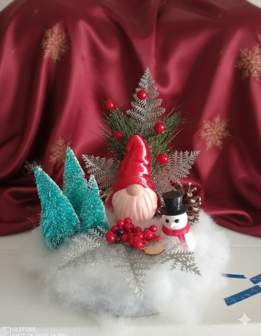 Christmas Gnome and Snowman Decoration