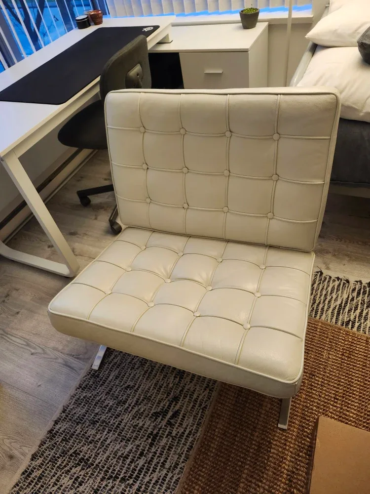 Barcelona Style Chair - Ivory Leather image indicator(2)