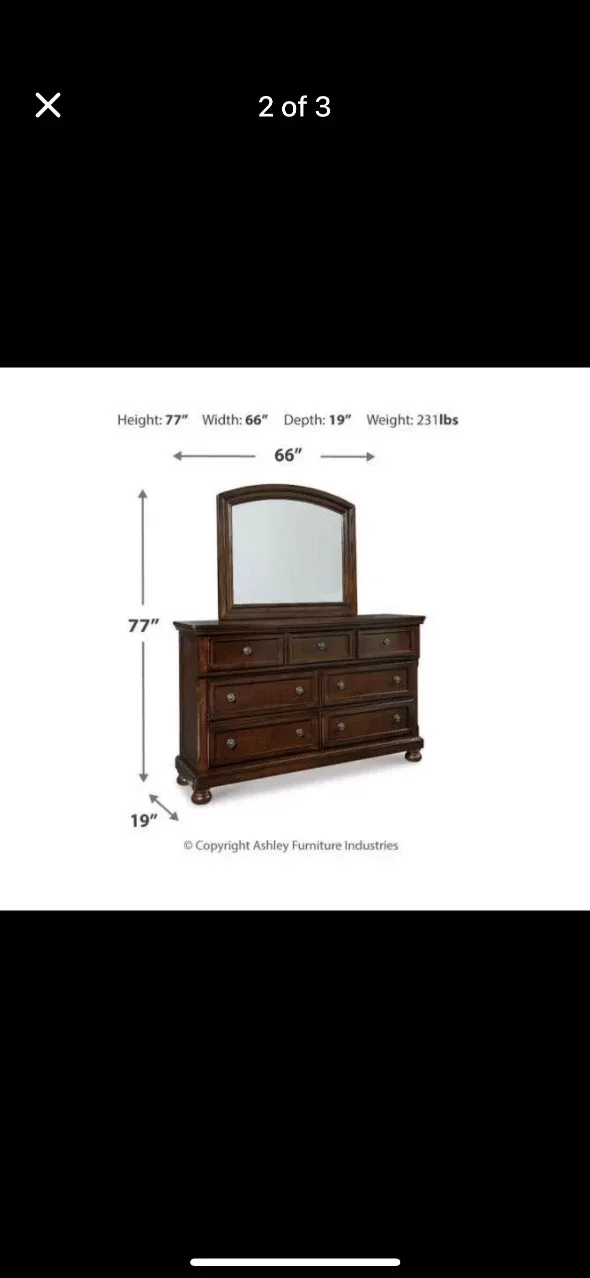 Ashley Furniture Porter Dresser with Mirror image indicator(2)