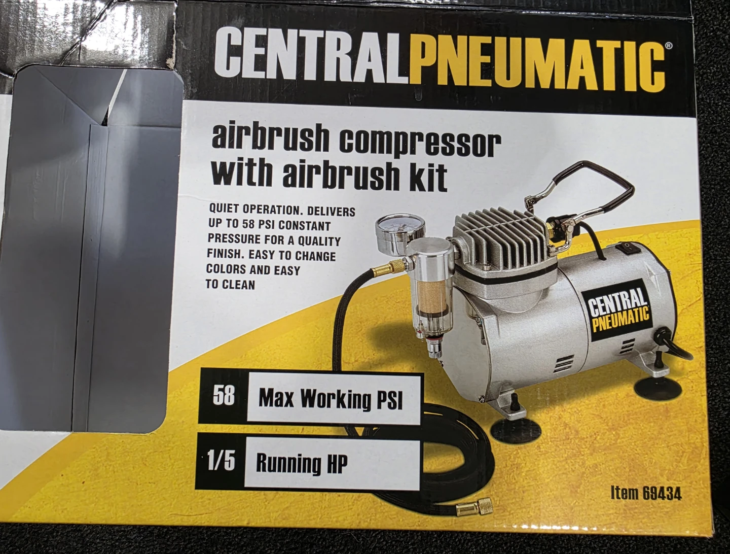 Central Pneumatic Airbrush Compressor Kit