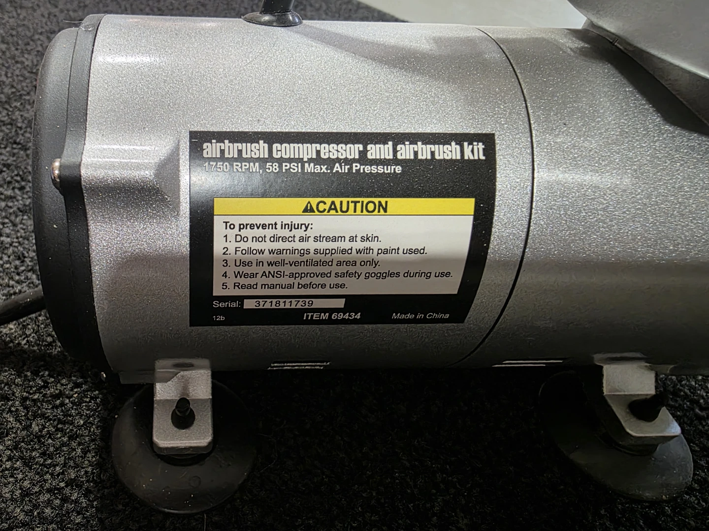 Central Pneumatic Airbrush Compressor Kit - photo 3