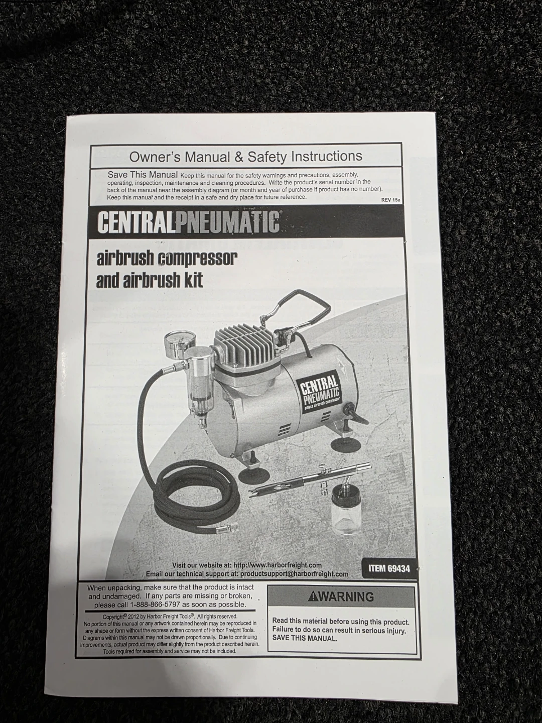 Central Pneumatic Airbrush Compressor Kit - photo 4