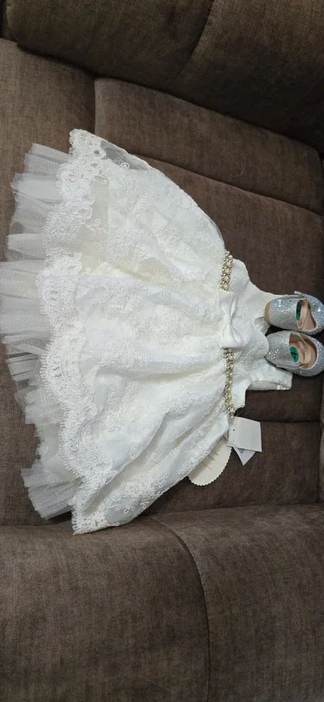 Brand New with tag Elegant Baby Dress & Shoes - Size 4 image indicator(2)