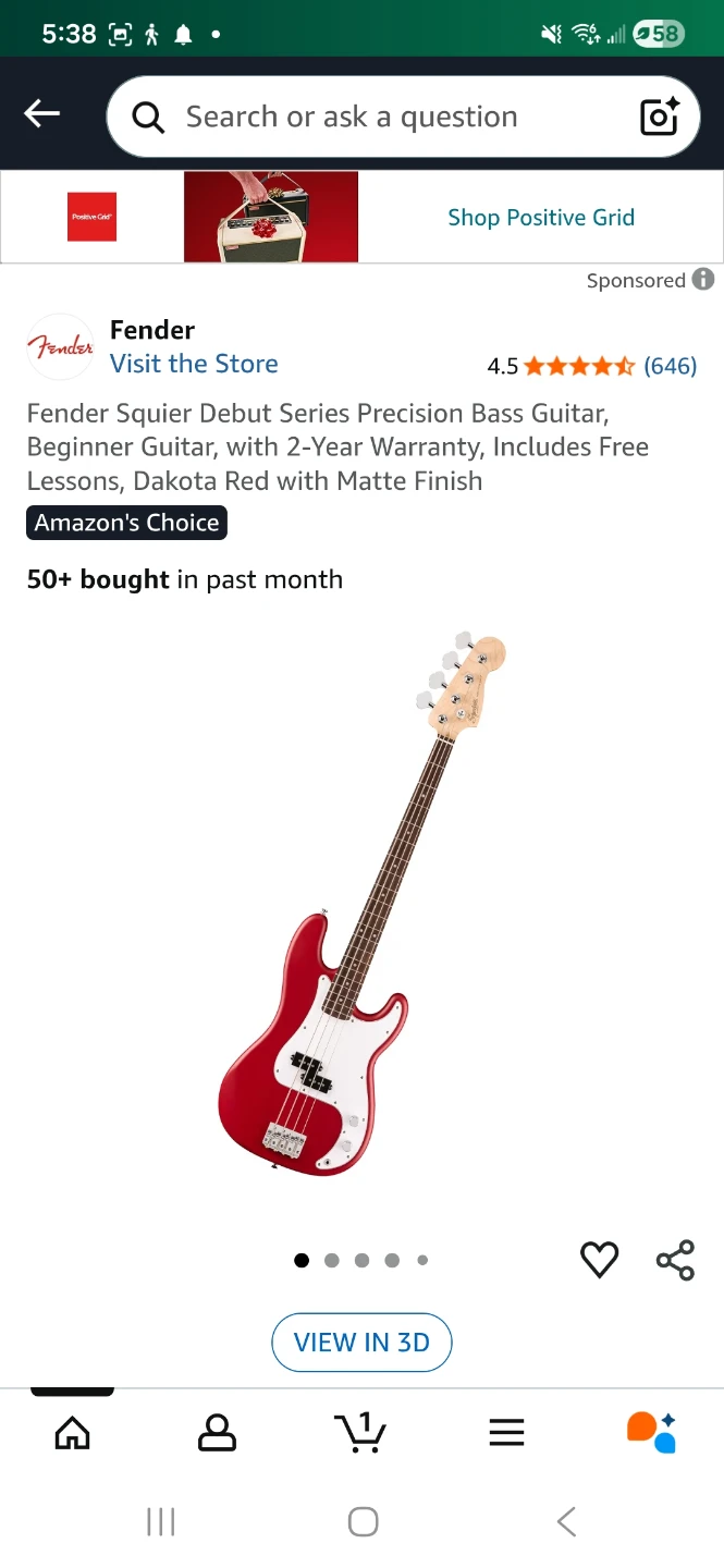 Squier Bass Guitar - Dakota Red - photo 3