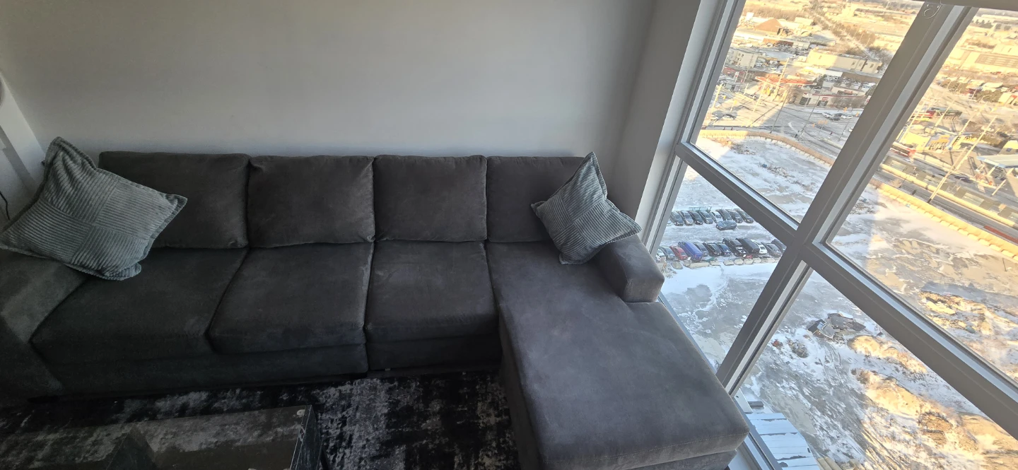 Grey Sectional Sofa with Chaise Lounge - photo 3