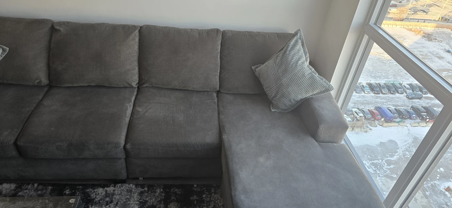 Grey Sectional Sofa with Chaise Lounge - photo 4
