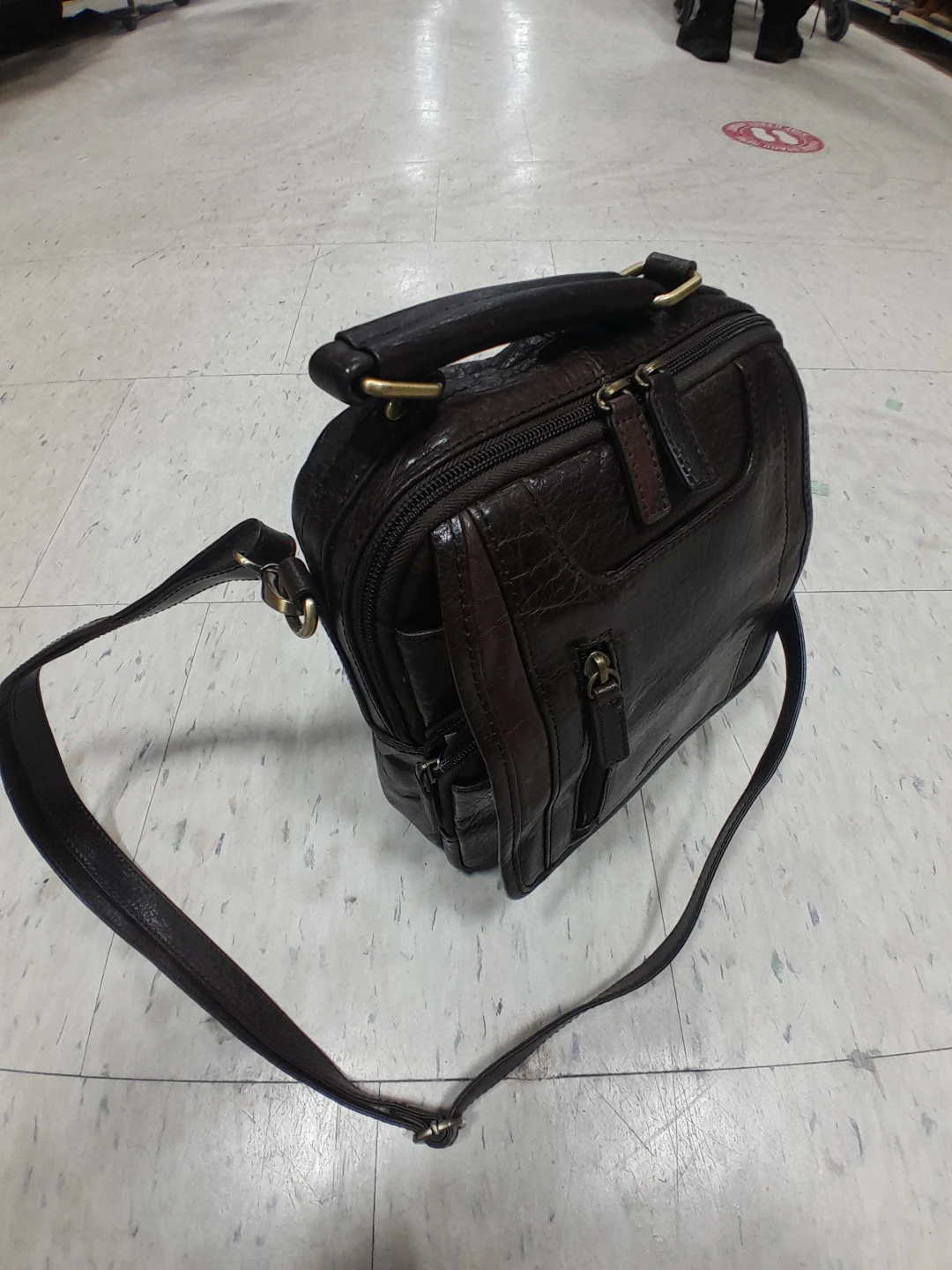Leather Messenger Bag original Mancini