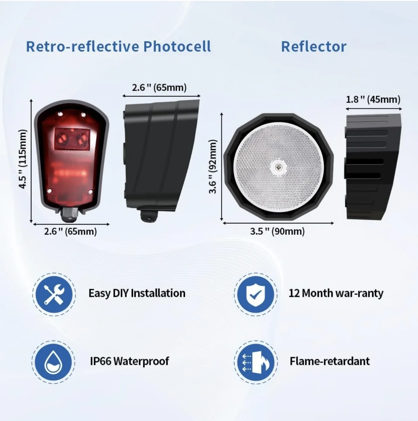 TOPENS Gate Opener Retro-reflective Photocell