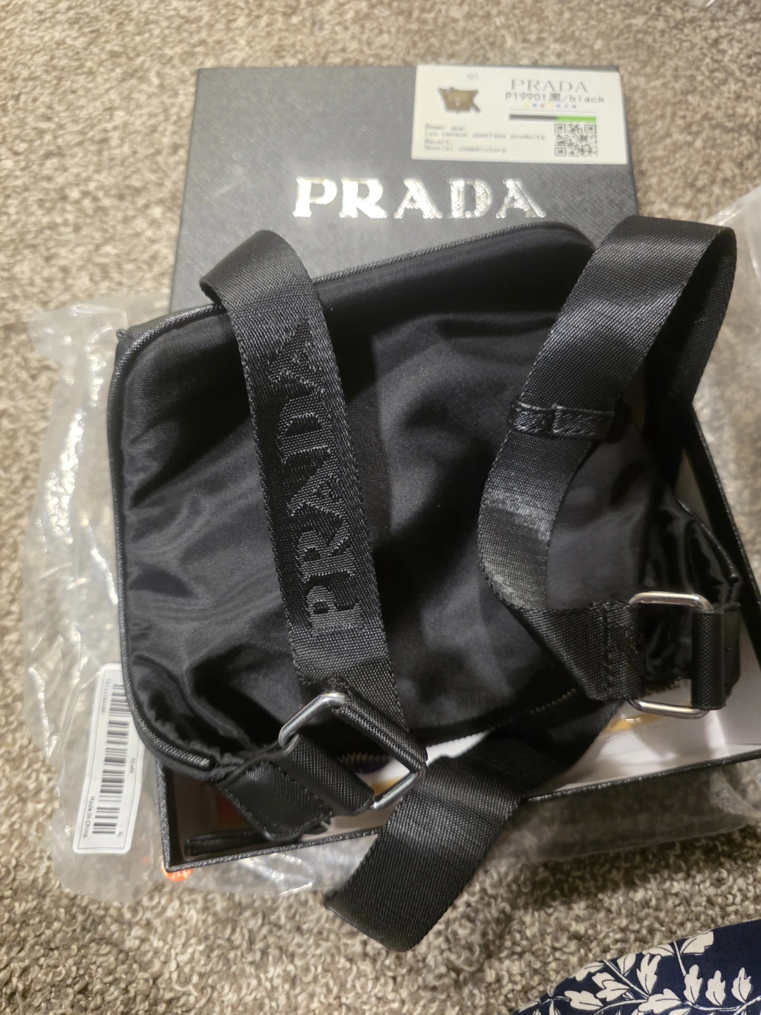 Fashion prada Black Nylon Crossbody Bag - photo 2