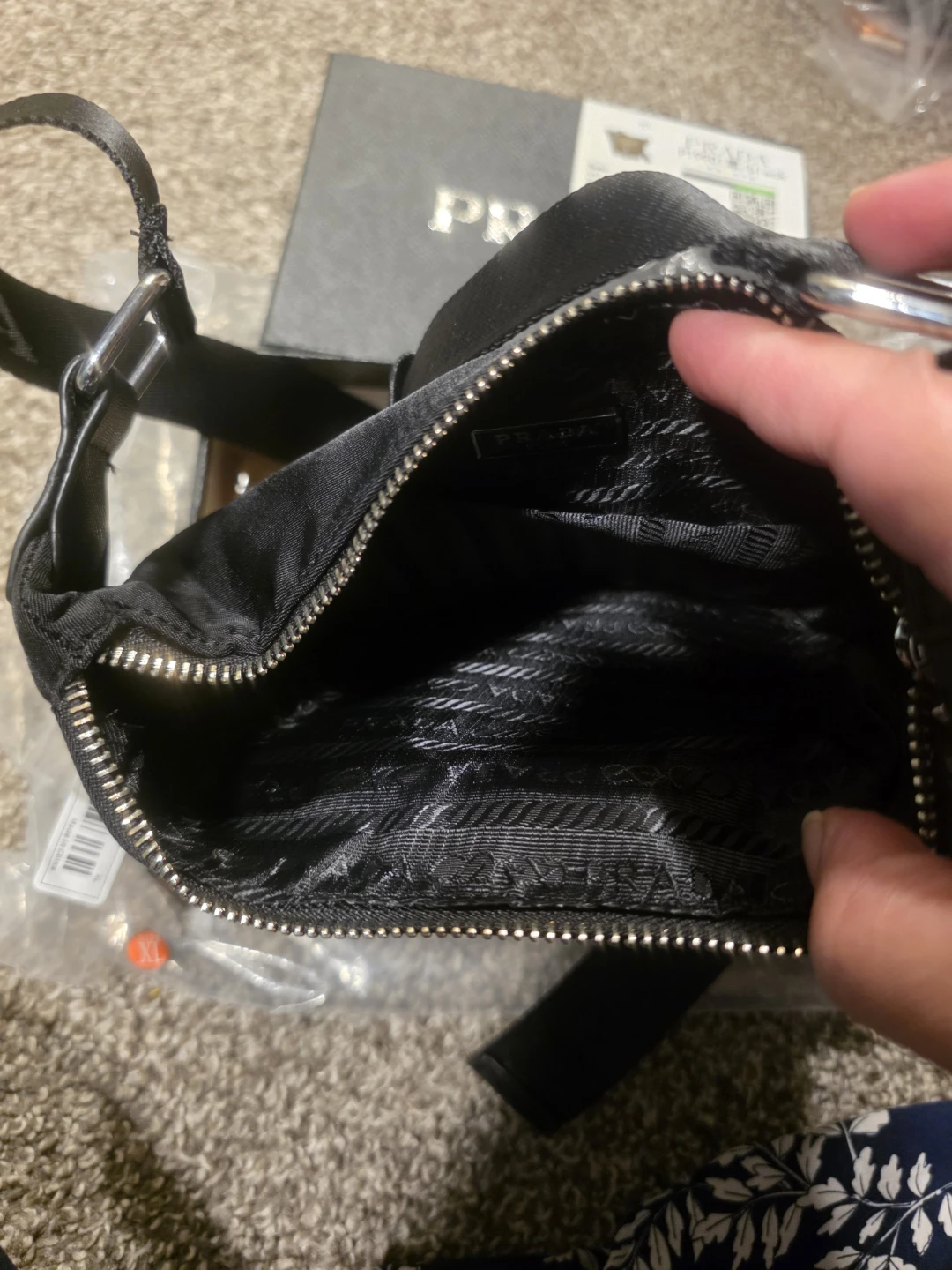 Fashion prada Black Nylon Crossbody Bag - photo 3