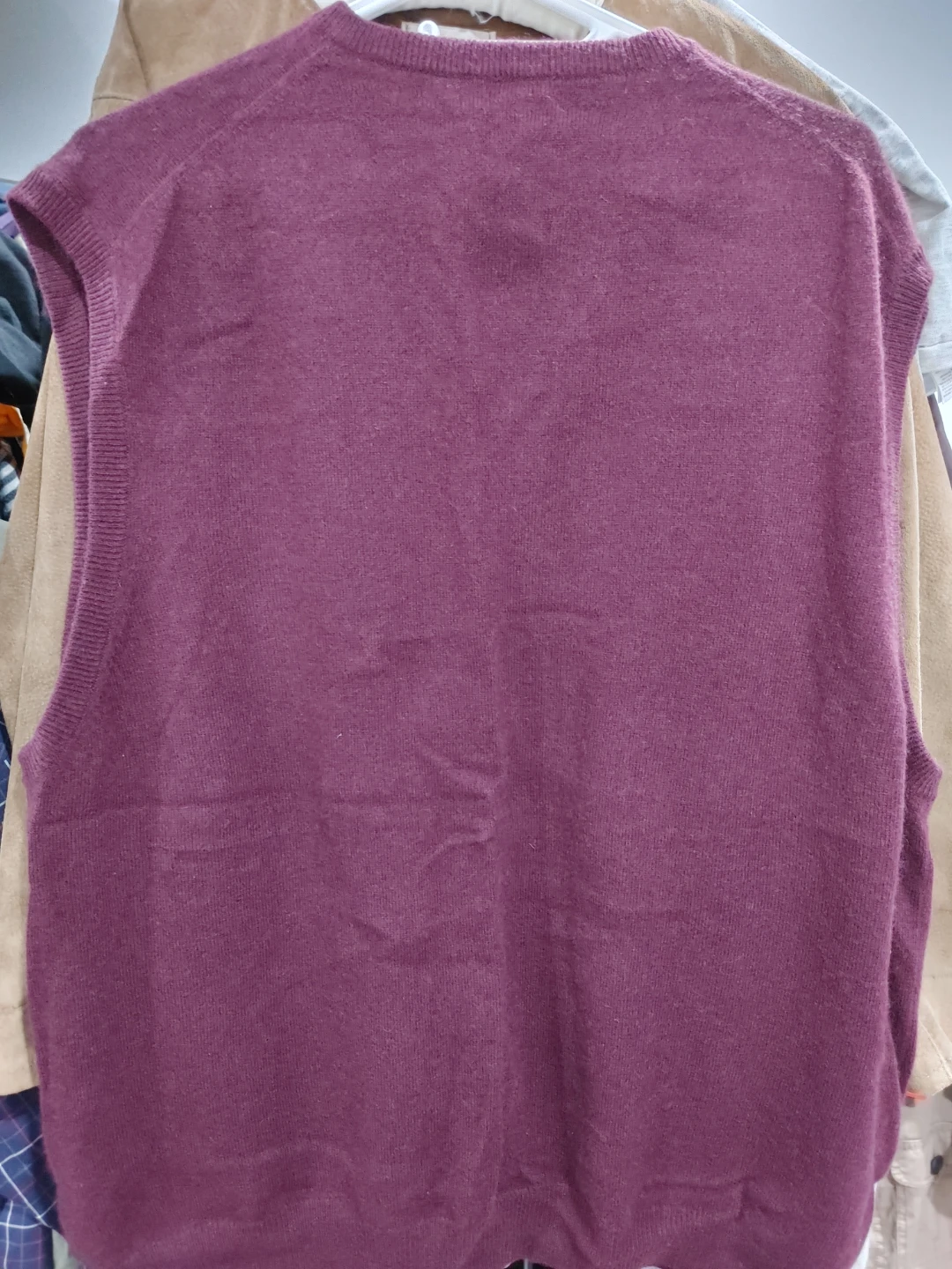 🧡BRAND NEW 100% FINE BURGUNDY CASHMERE VEST MENS SIZE XXL - photo 5