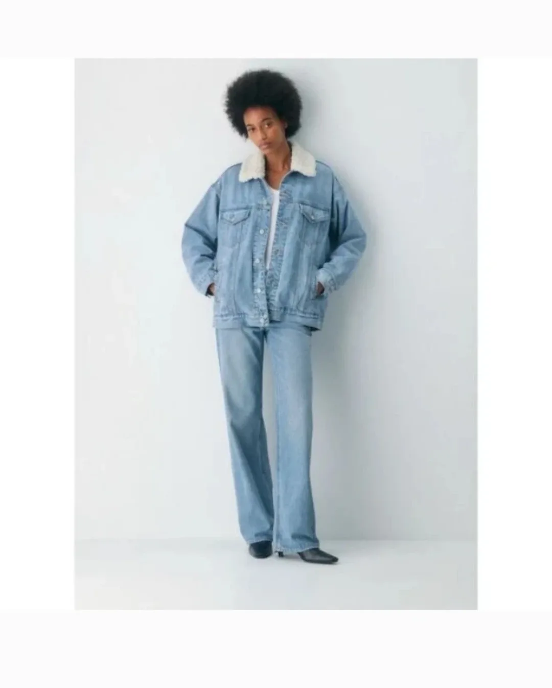 Aritzia Wilfred Free The 90's Vintage Sherpa Denim Jacket image indicator(2)