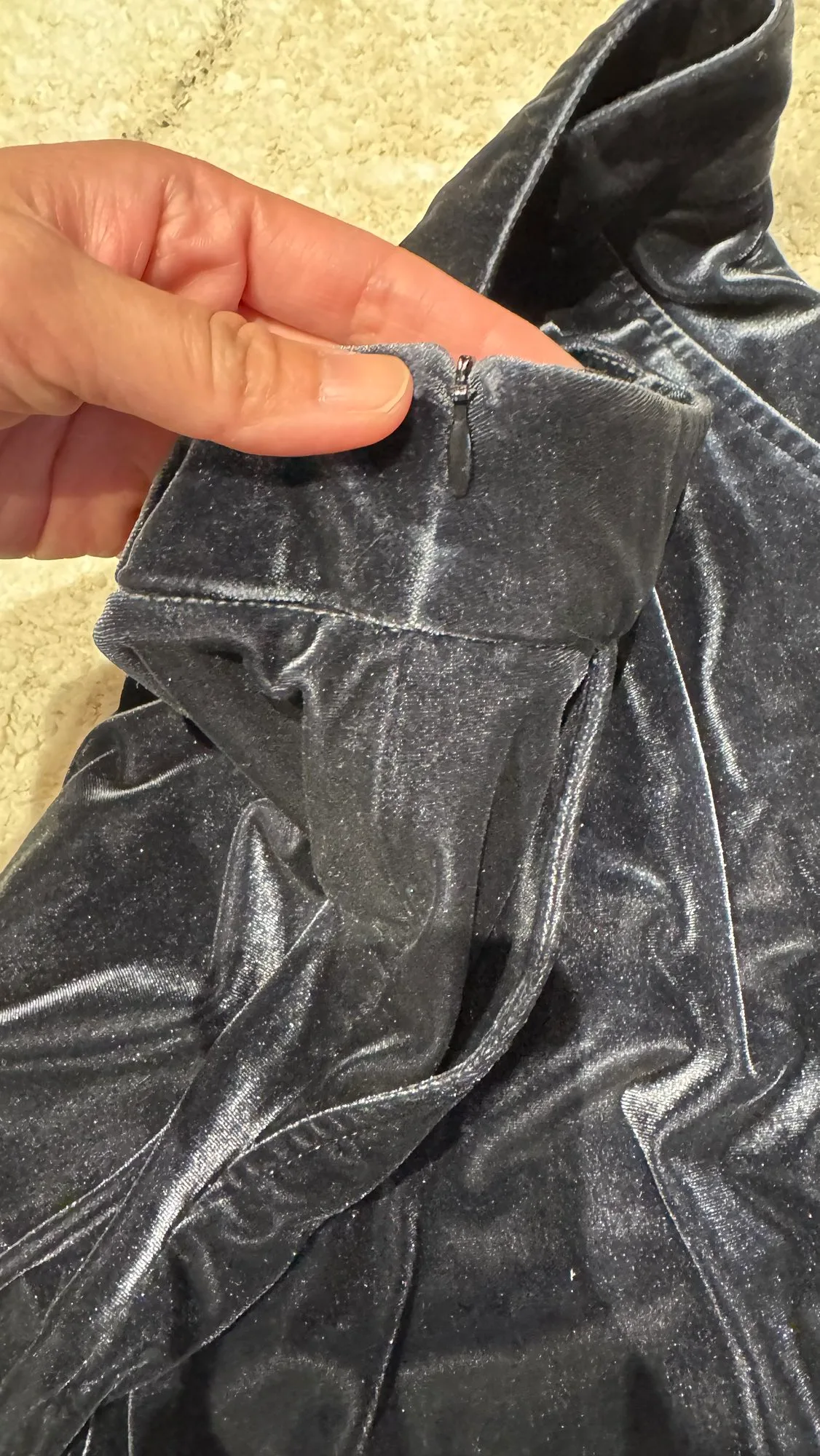 Sold together! Blue grey velvet wide leg pants and glitter tank image indicator(7)