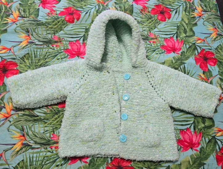 Handmade Baby Hoodie - Light Green