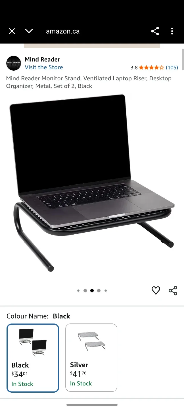 Mind Reader Black Monitor/Laptop Stand #Cleanout image indicator(3)