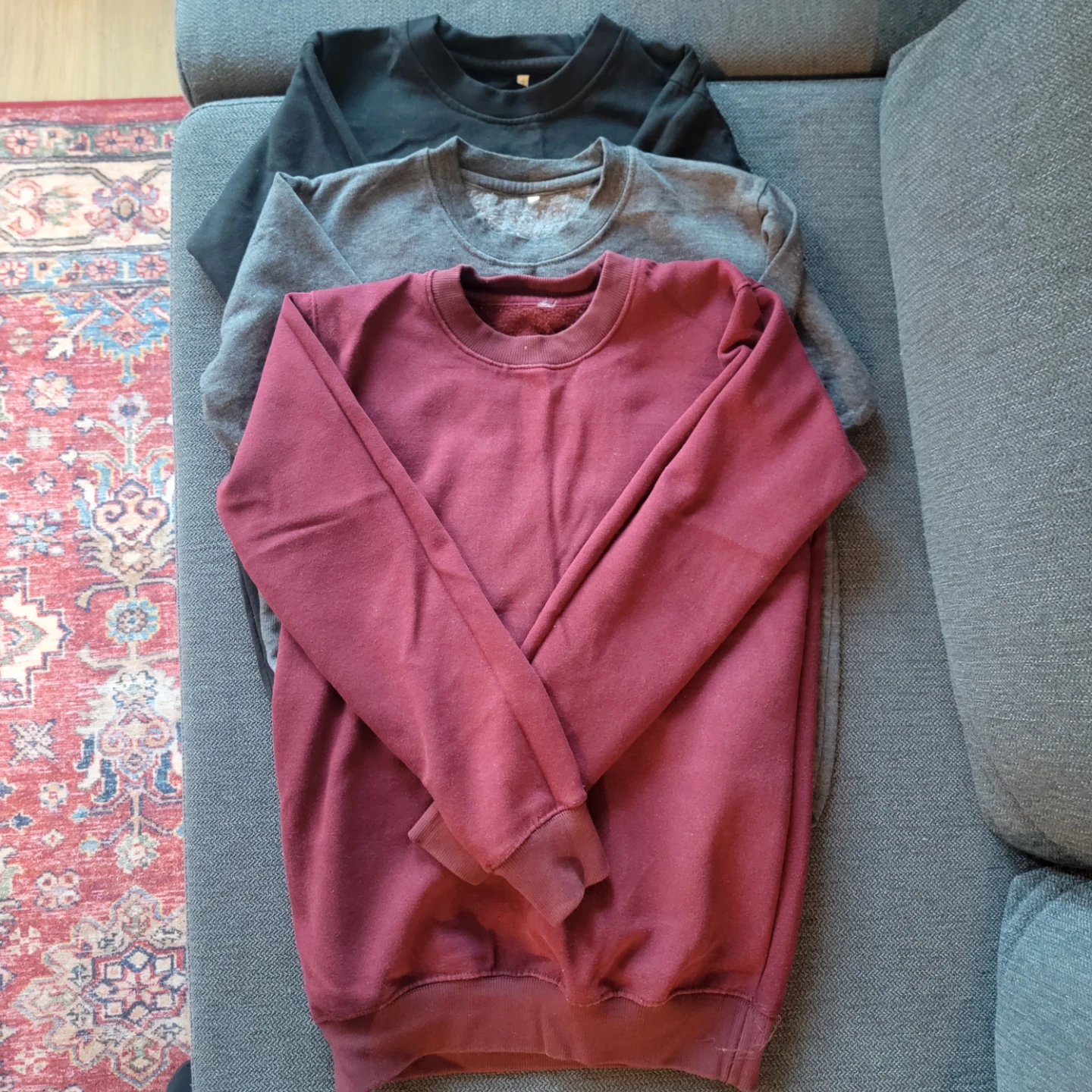 Crewneck Sweatshirts - Black, Grey, Burgundy