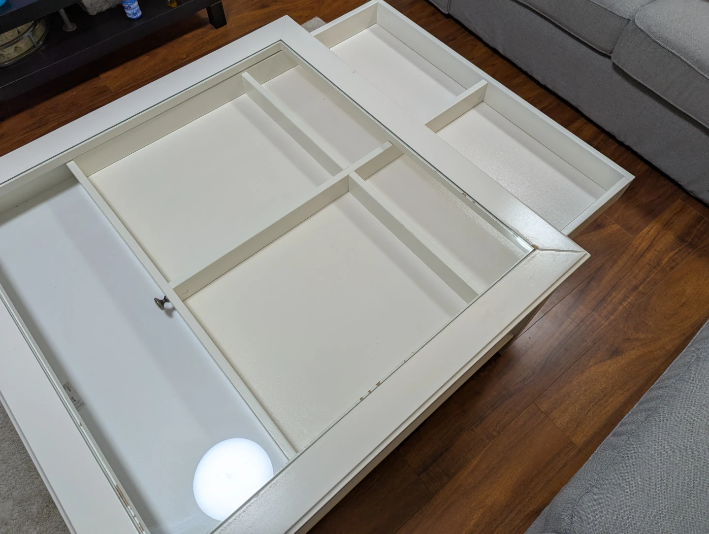 White Coffee Table with Glass Top - photo 4