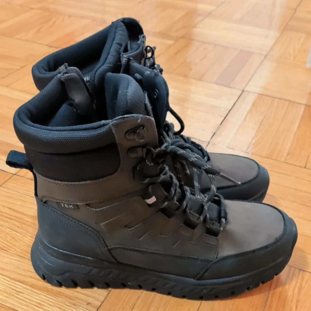 Men's Black-Brown Winter Boots - US 8
