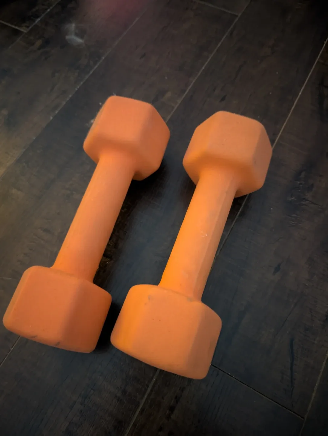 Pair of Orange Dumbbells