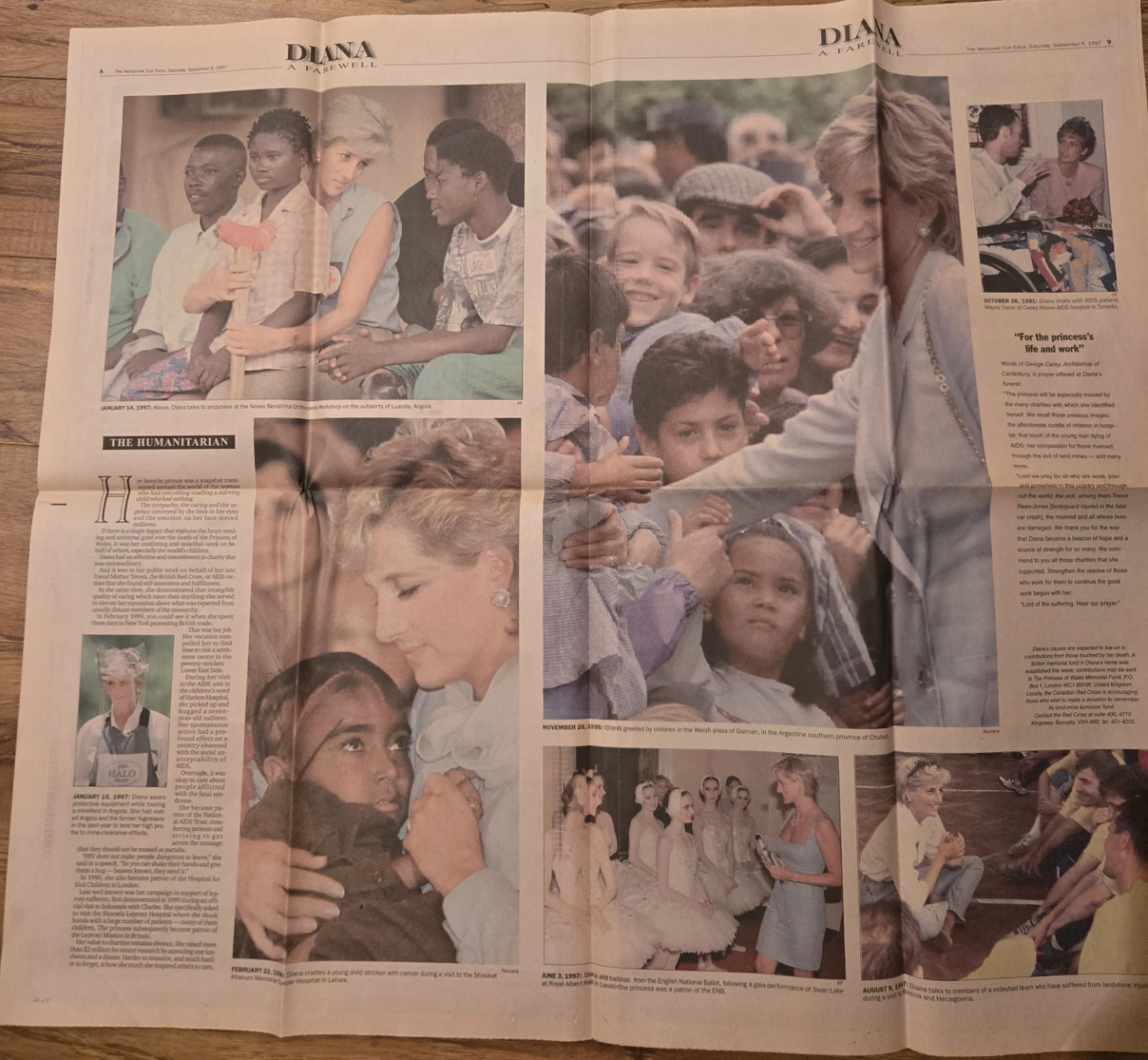 1997 Diana A Farewell Tribute Vancouver Sun Newspaper - photo 2