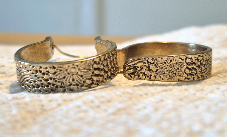Gold Tone Flower Pattern Hoop Earrings