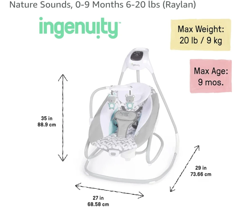 Ingenuity SimpleComfort Swing & Rocker - Raylan