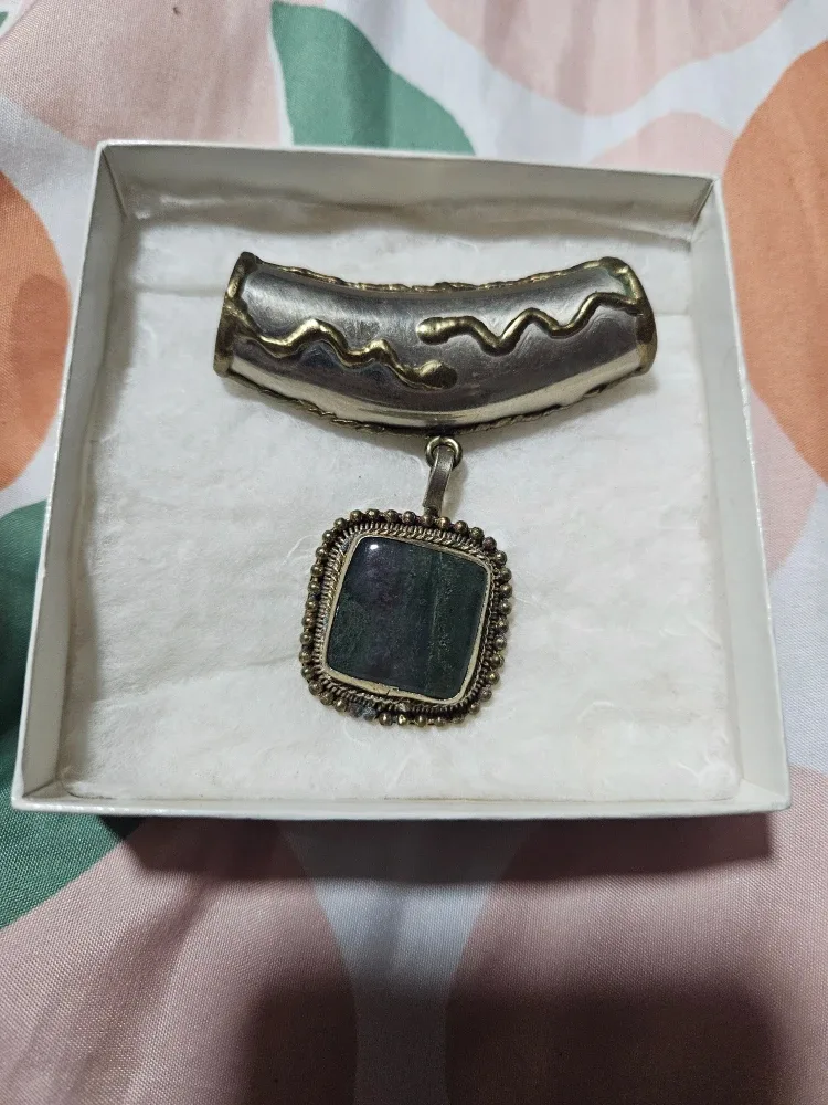 Ron Pacific Hematite & Turquoise Pendant