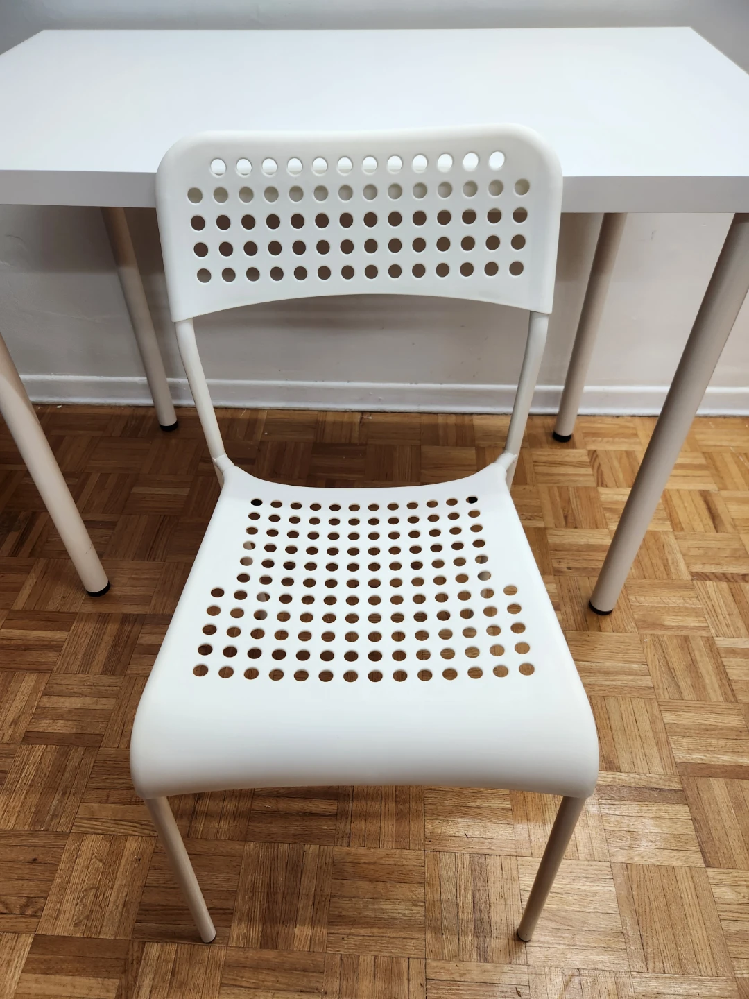 IKEA White Plastic Chair & Table - photo 2