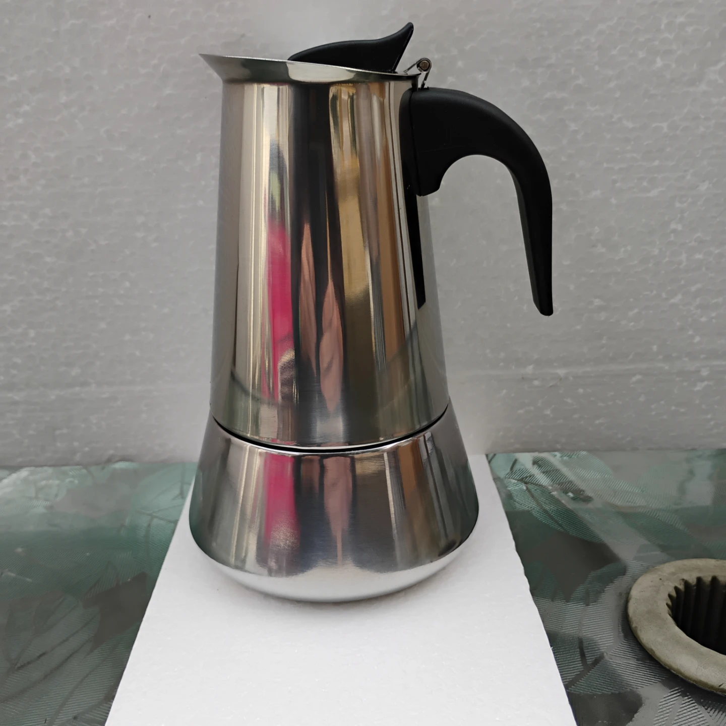 Stainless steel stove top espresso maker - 6 cup