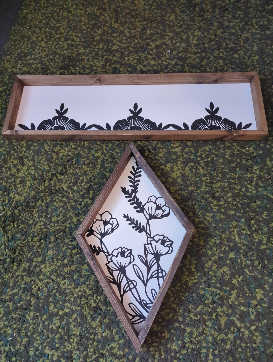 Wooden Framed Floral Wall Art
