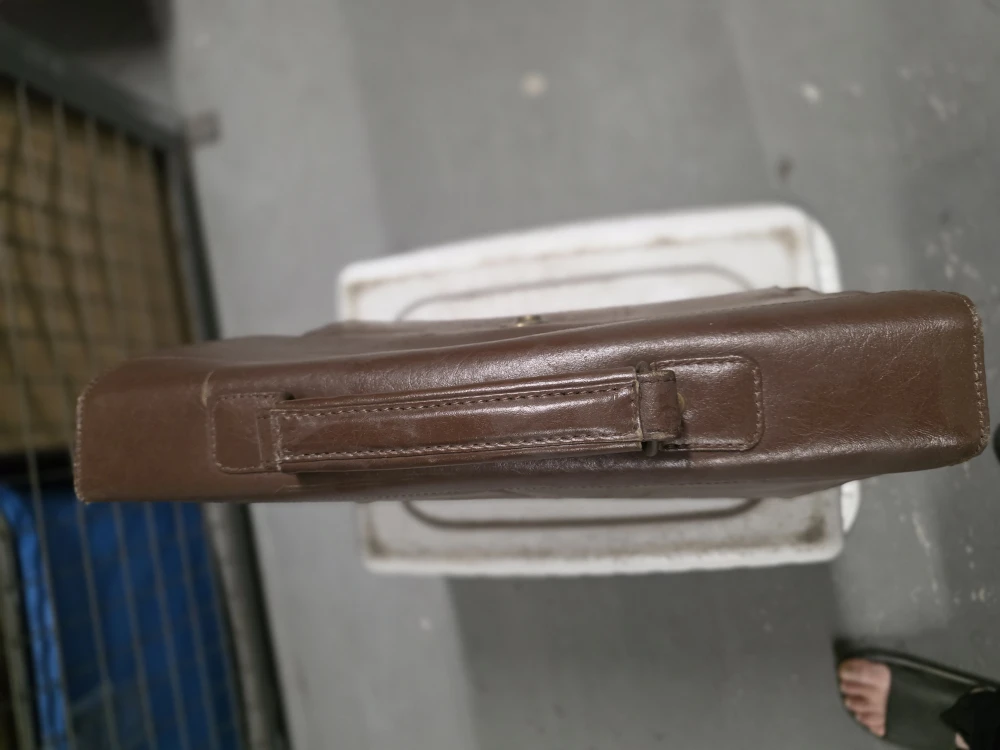 Leather Briefcase - Brown - photo 3